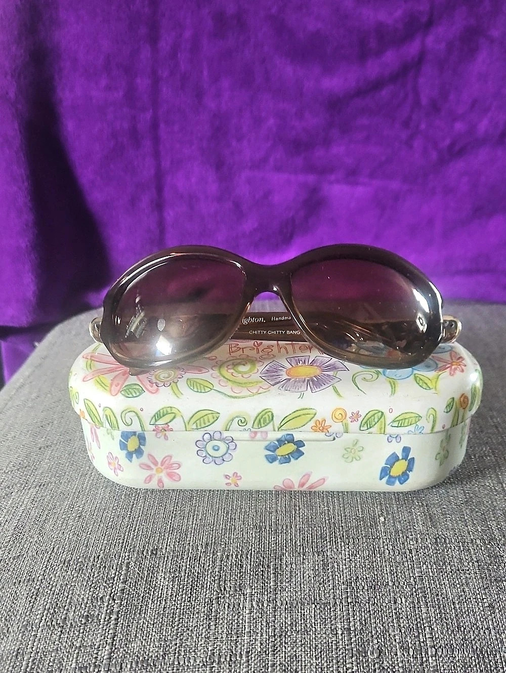 Brighton Chitty Bang Brown Purple Sunglasses Like New
